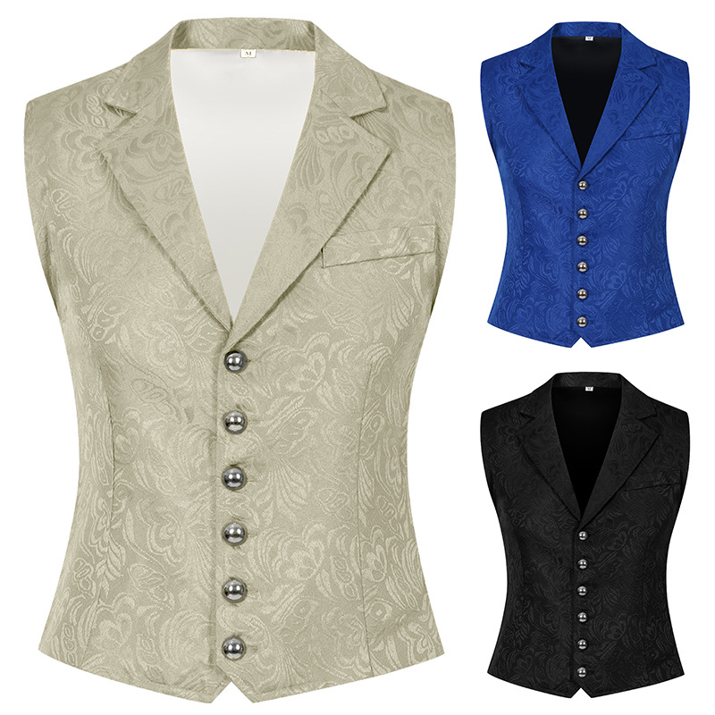 Mens Fashion Vest - ชุดเล่นบทบาทสมมติสำหรับเสื้อกั๊กผู้ชายไซส์ใหญ่ เสื้อกั๊กแฟชั่นผู้ชาย เสื้อแจ็คเก็ตธุรกิจผู้ชาย เสื้อแจ็คเก็ตลำลอง
