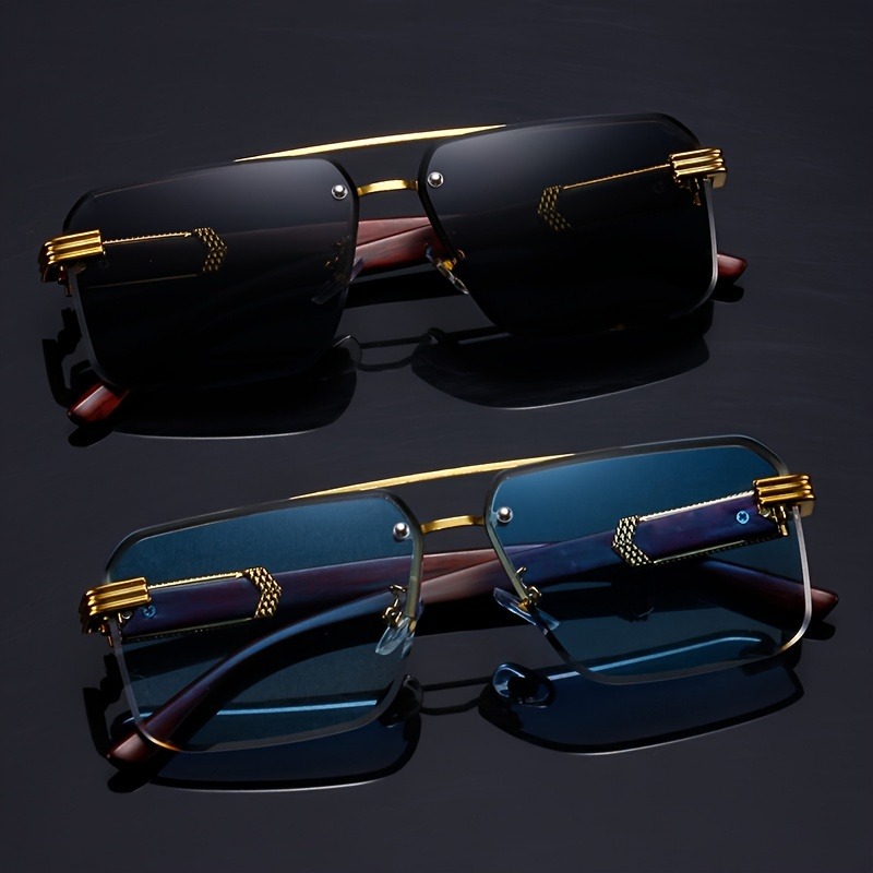 Men'S Fashion Rimless Glasses - แว่นกันแดดทรงสี่เหลี่ยมแบบไร้กรอบ รุ่น Trend Double Beam สำหรับผู้ชายและผู้หญิง