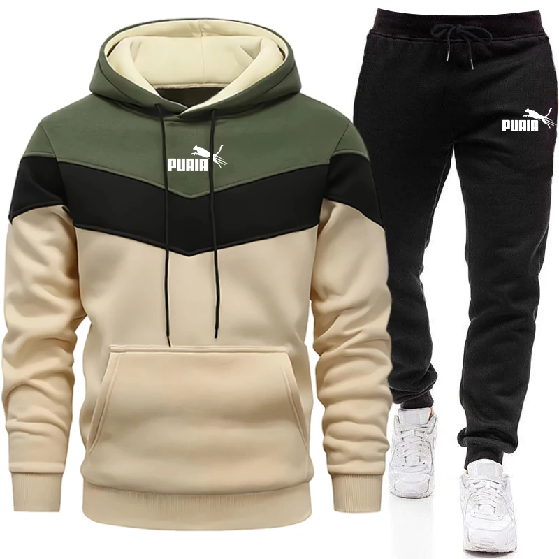 Men'S Fashion Outfits - ชุดผู้ชาย/เสื้อฮู้ด/กางเกง ฤดูใบไม้ร่วง-ฤดูหนาว 2026 แฟชั่นลำลองสำหรับทุกวัน ชุดกีฬา เสื้อฮู้ดและกางเกงวอร์ม