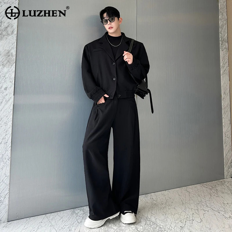 Men'S Fashion Zipper Jacket - เสื้อแจ็คเก็ตคอปก LUZHEN รุ่น Spring Blazer สำหรับผู้ชาย