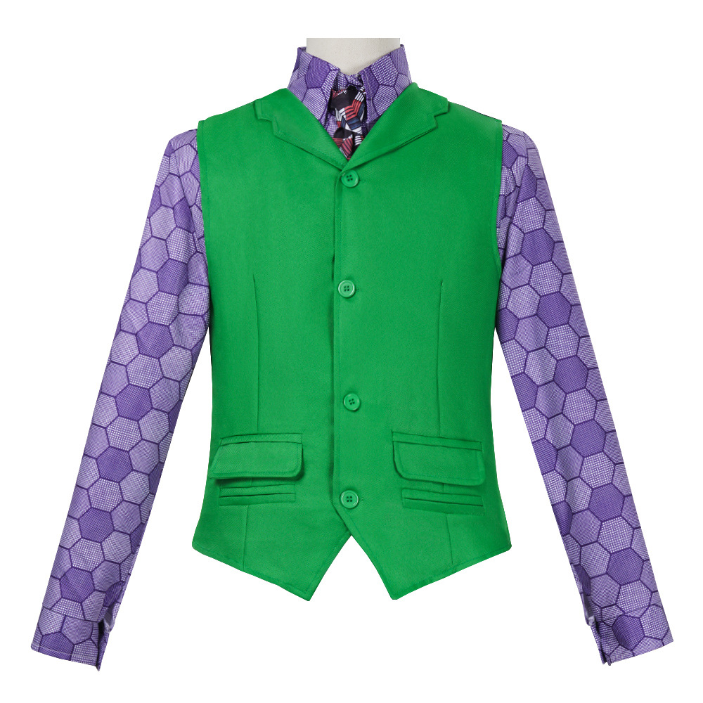 Mens Fashion Vest - เสื้อคอสเพลย์โจ๊กเกอร์ เสื้อกั๊กแฟนซี ชุดคอสตูมตัวร้าย ชุดปลอมตัวผู้ชาย เสื้อปลอมตัวผู้ชาย ชุดแฟนซีสำหรับงานปาร์ตี้ฮาโลวีน