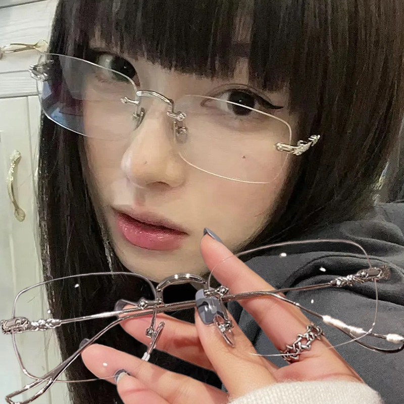 Men'S Fashion Rimless Glasses - แว่นตาทรงสี่เหลี่ยมโปร่งใสไร้กรอบ แว่นกรองแสงสีฟ้า แฟชั่นไร้กรอบสำหรับผู้หญิงผู้ชาย แว่นตาคอมพิวเตอร์สีเงิน