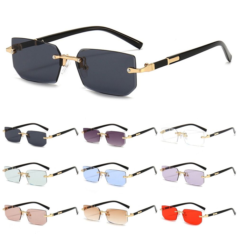 Men'S Fashion Rimless Glasses - แว่นกันแดดทรงสี่เหลี่ยมไร้กรอบ ป้องกันรังสียูวี 400 สไตล์ Y2K สำหรับผู้หญิงและผู้ชาย
