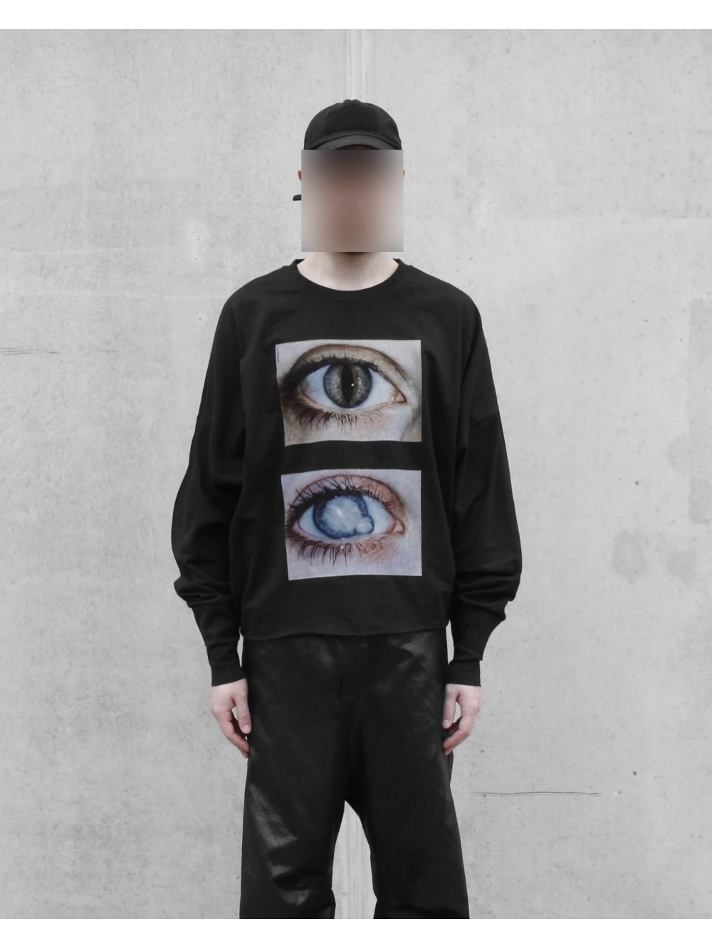 Men'S Fashion Y2K - เสื้อท็อปอเนกประสงค์แขนยาวพิมพ์ลายตาคู่สไตล์ดาร์กกอธิคสมจริง ปี 2026 แฟชั่นแนวพังก์สตรีทเทรนด์ Y2K สไตล์ดีแคดเอนท์
