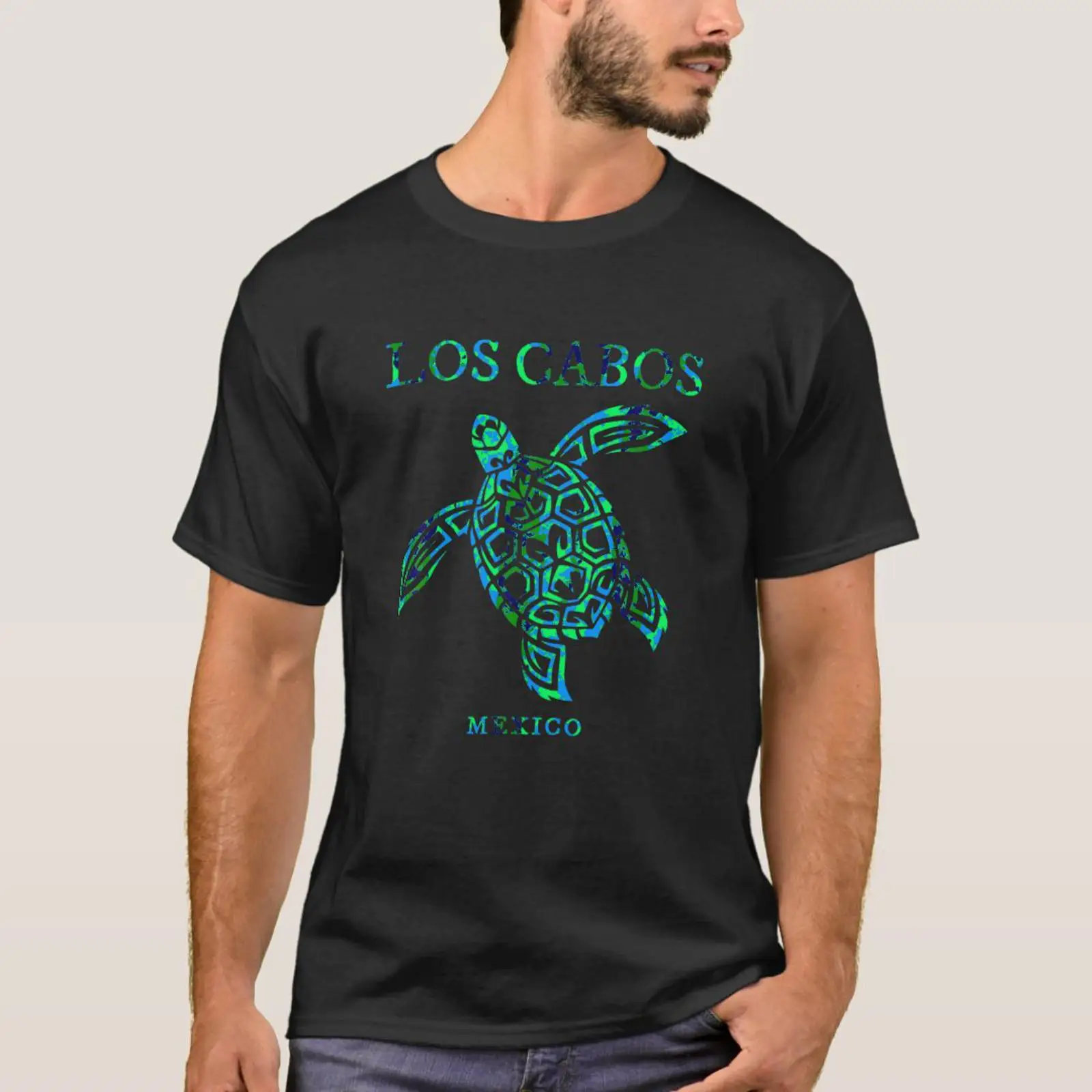 Mens Fashion Mexico - เสื้อยืดลายเต่าทะเล โลสคาโบส เม็กซิโก ของที่ระลึกวันหยุด สไตล์วินเทจ ซักแล้ว