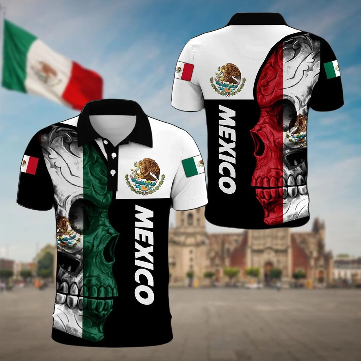 Mens Fashion Mexico - เม็กซิโก Aztec Coat Of Arms &