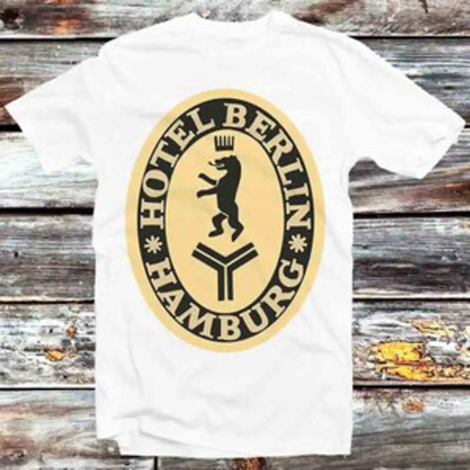 Men'S Fashion Hamburg - โรงแรมเบอร์ลิน ฮัมบูร์ก โอลด์สคูล โลโก้ ป้ายเสื้อยืด B1295