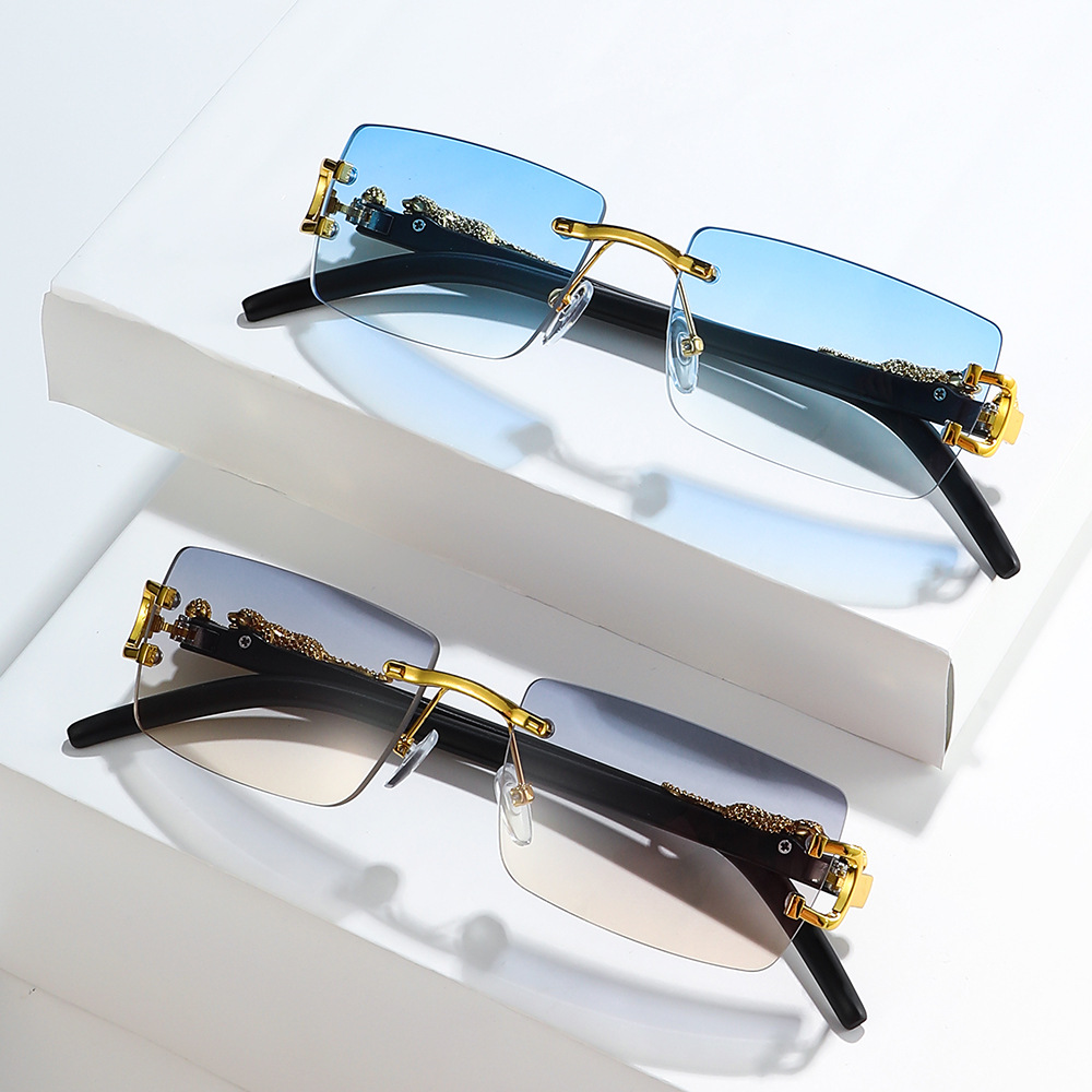 Men'S Fashion Rimless Glasses - แว่นกันแดดแฟชั่นวินเทจไร้กรอบทรงสี่เหลี่ยมไล่เฉดสีสำหรับผู้หญิงผู้ชายแบรนด์ดีไซเนอร์ 1 ชิ้น