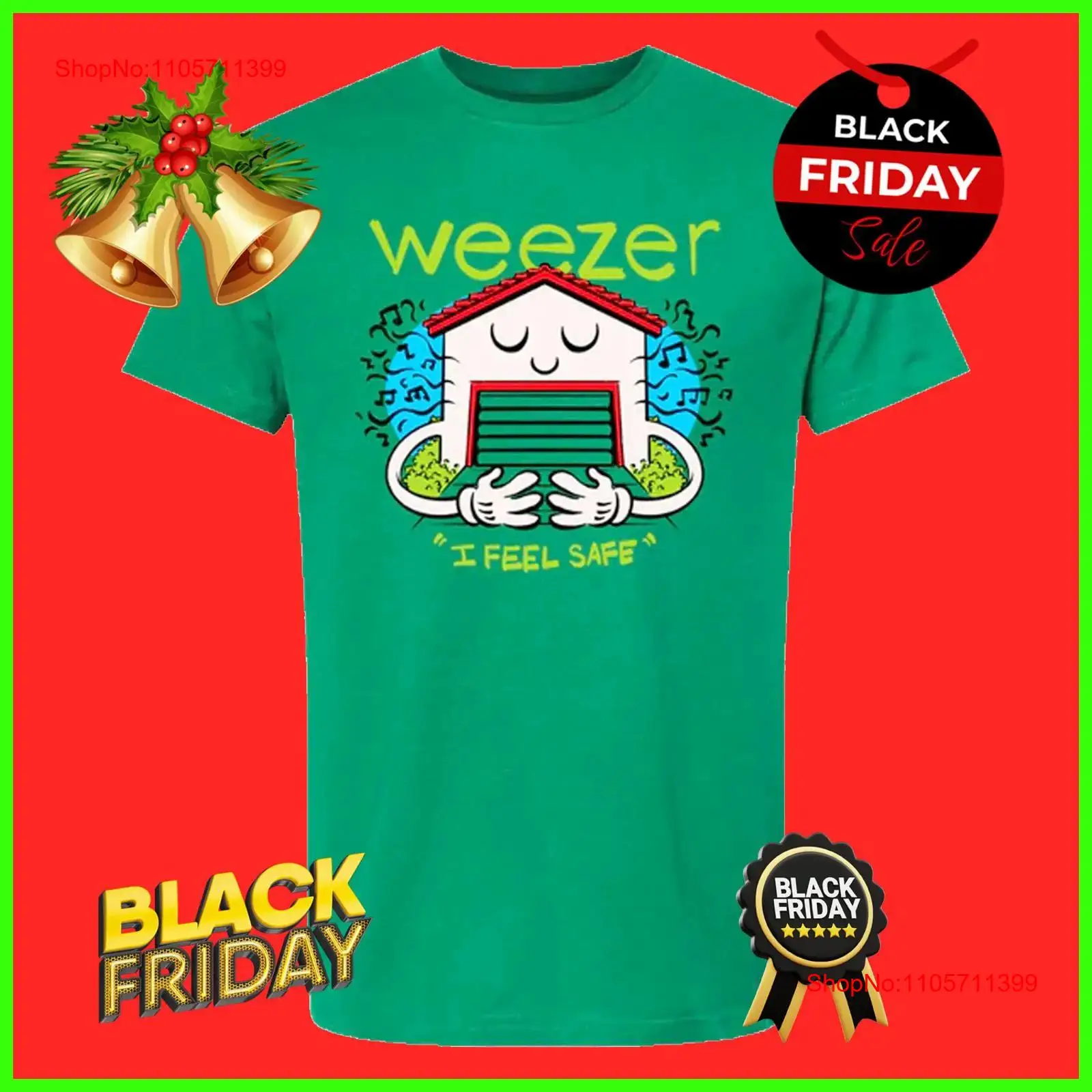 Men'S Fashion Garage - เสื้อยืด Weezer Garage I Feel Safe