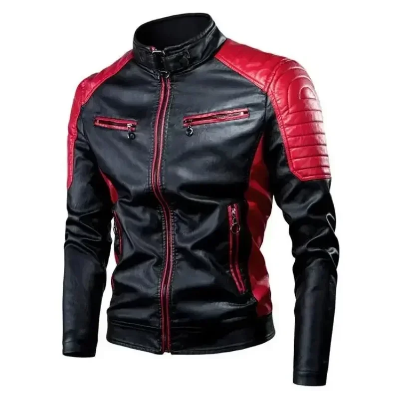 Amazon Men'S Fashion - LIBIELIY 2025 แฟชั่นลําลองผู้ชายเสื้อหนัง Splice รถจักรยานยนต์ Amazon