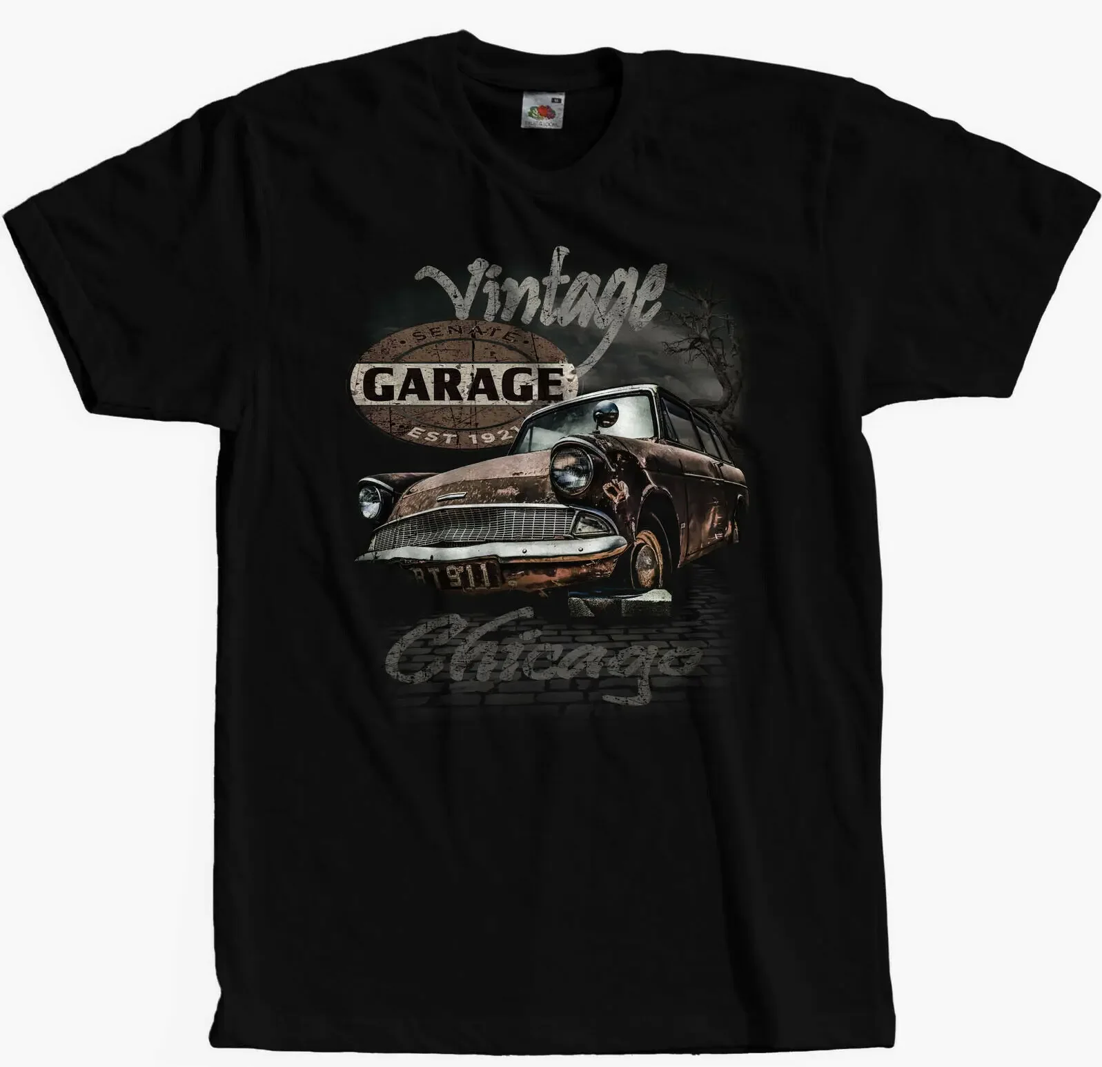 Men'S Fashion Garage - เสื้อยืดลายรถวินเทจฮอทร็อดแฟชั่น 2019 ทรงเข้ารูป ใส่สบายสำหรับฤดูร้อน เสื้อยืดคอกลมลำลองสำหรับผู้ชาย