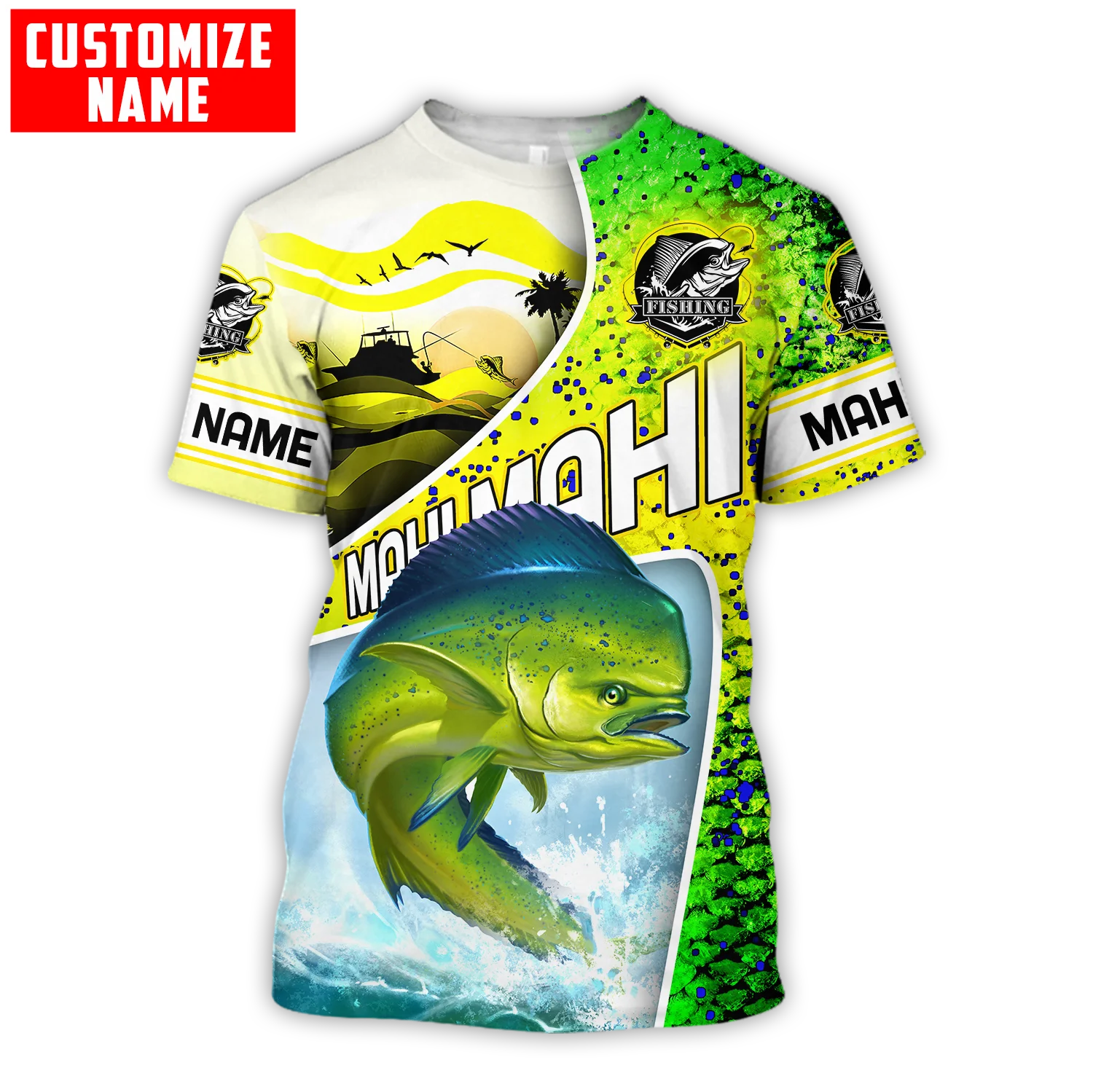Men'S Fashion Names - Custom ชื่อ Mahi-Mahi ตกปลาเครื่องชั่งน้ำหนัก3D พิมพ์ Mens