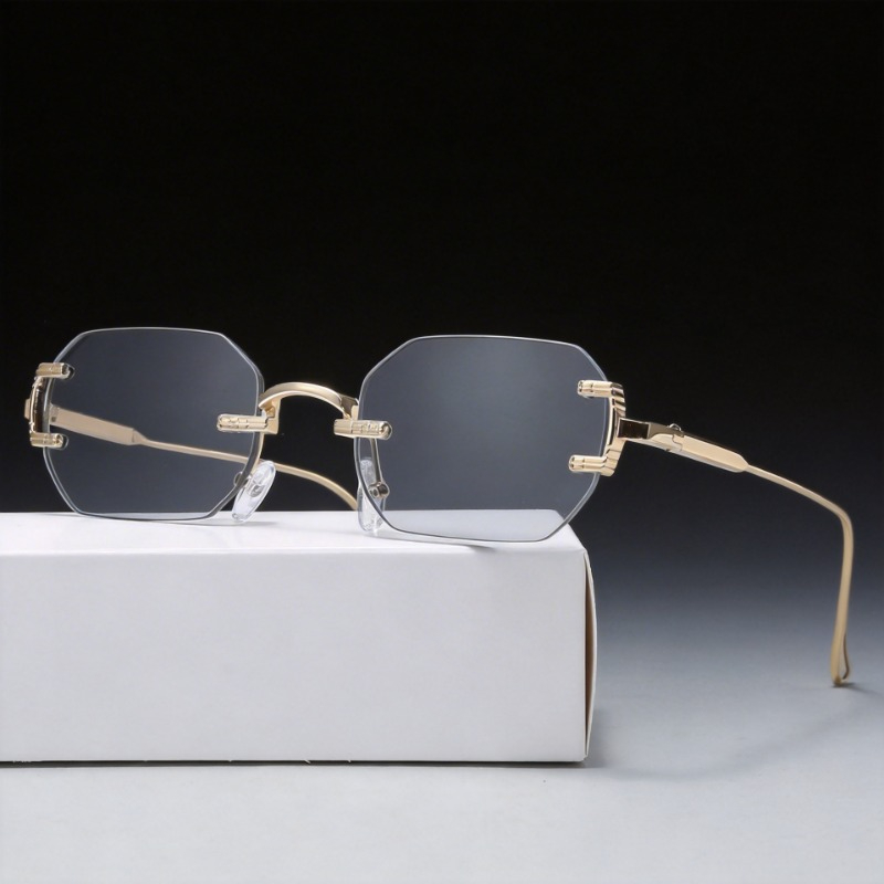 Men'S Fashion Rimless Glasses - แว่นกันแดดไร้กรอบทรงสี่เหลี่ยมแฟชั่นยอดนิยมสำหรับผู้หญิงผู้ชายแว่นกันแดดทรงสี่เหลี่ยมเล็กสำหรับหญิงชายฤดูร้อนการเดินทางโอคูลอส