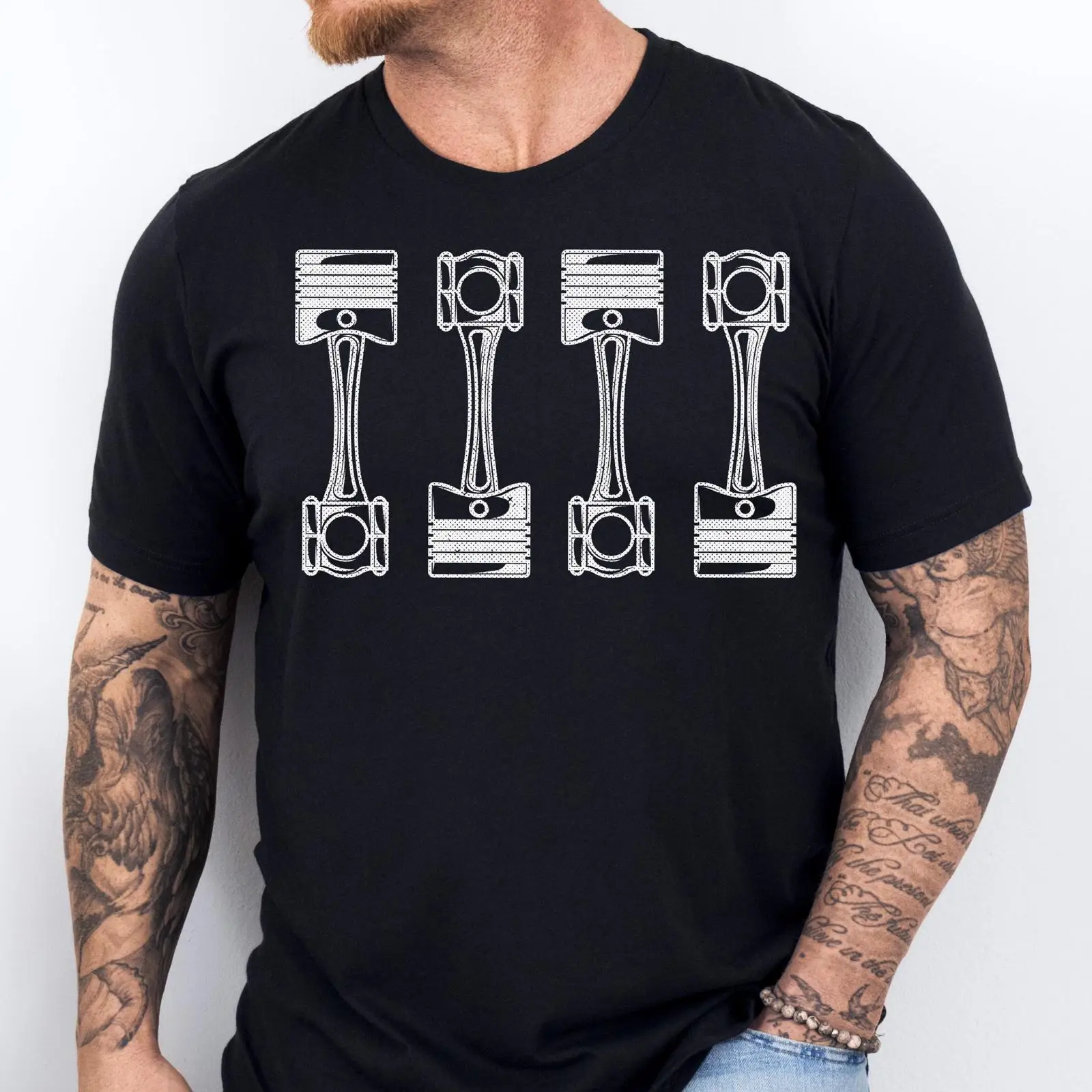 Men'S Fashion Garage - เสื้อยืดลายลูกสูบเครื่องยนต์รถยนต์ ช่างซ่อมรถ คนรักการแข่งรถ กีฬารถยนต์ โรงซ่อมรถ วันพ่อ