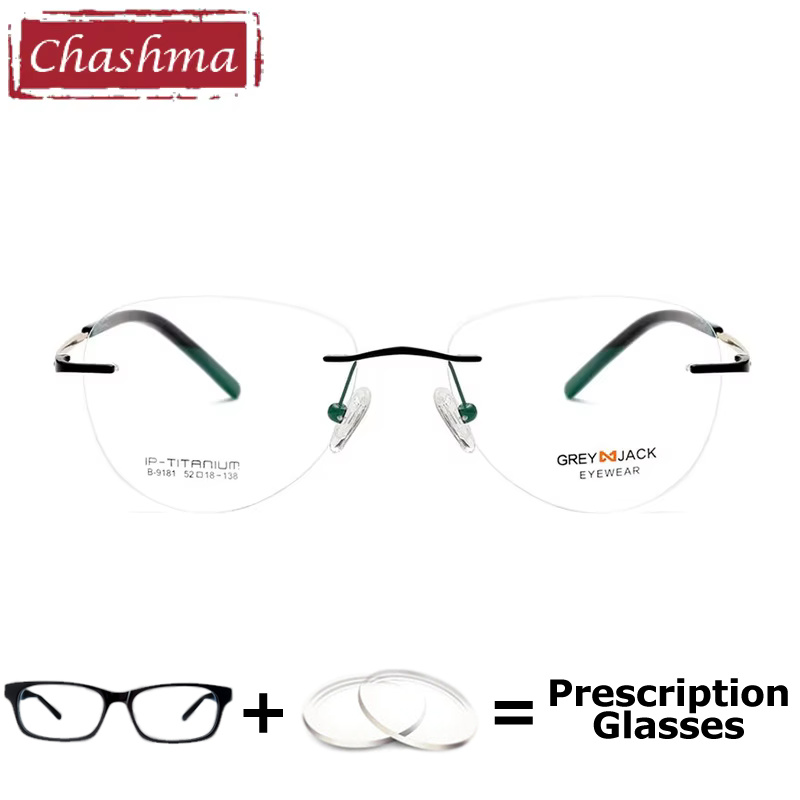 Men'S Fashion Rimless Glasses - Chashma Elegant Rimless แว่นตาแว่นตาสายตาสั้นแว่นตาผู้หญิงแฟชั่นแว่นตาอ่านหนังสือขนาดเล็กผู้ชายแว่นตา