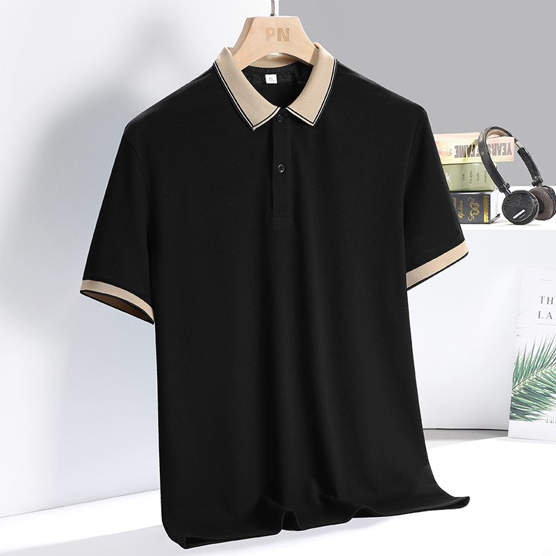 Men'S Fashion Korea - เสื้อโปโลสไตล์เกาหลี2024ทึบแบรนด์แฟชั่นเสื้อสีดำสีขาวของผู้ชายแขนสั้นฤดูร้อนผ้าฝ้ายระบายอากาศเสื้อยืด4XL ขนาดใหญ่