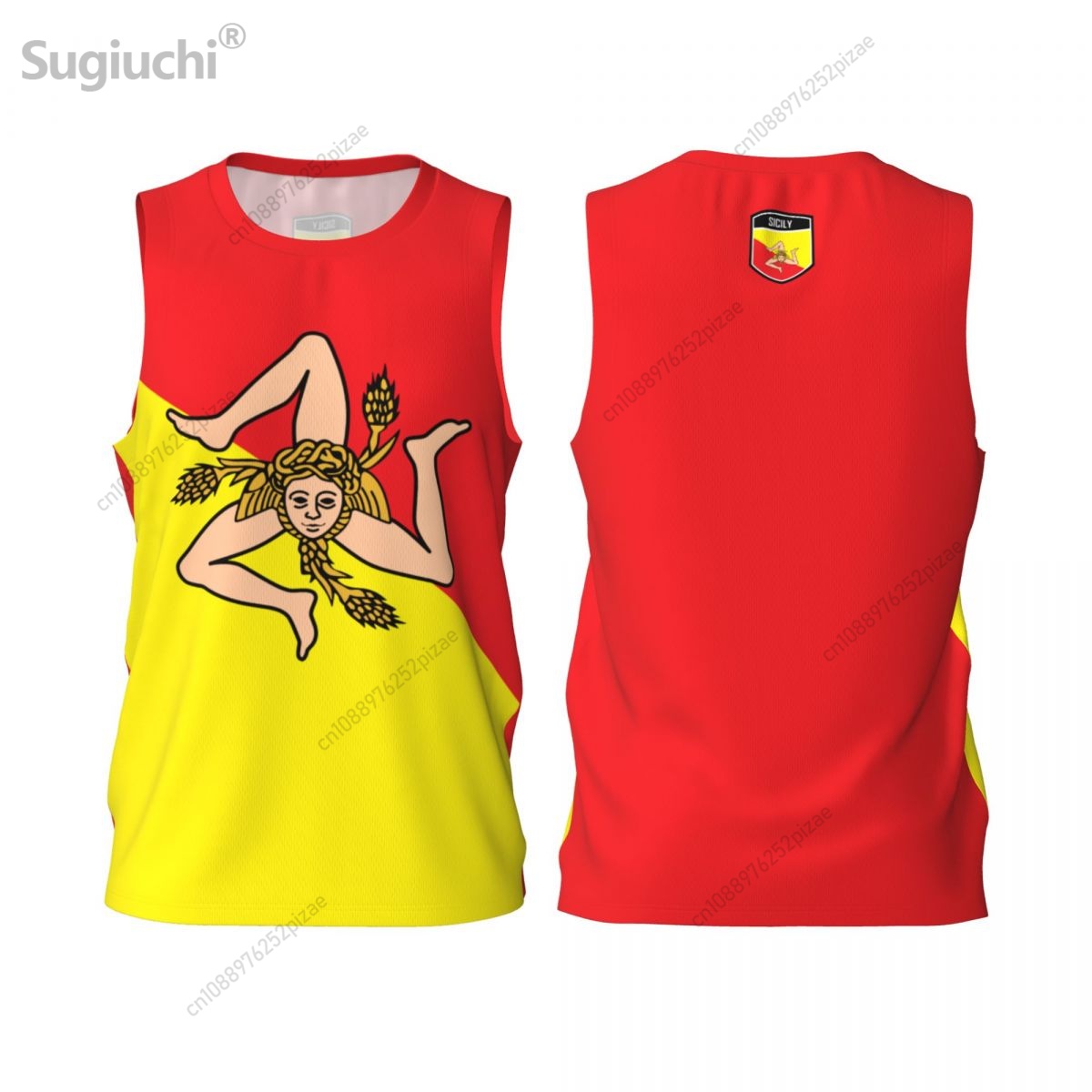 Men'S Fashion Names - Sicily Sicilia เสื้อยืดกีฬาธง3D ระบายอากาศสำหรับผู้ชายเสื้อยืดสำหรับเล่นบาสเก็ตบอลวิ่งฟิตเนส