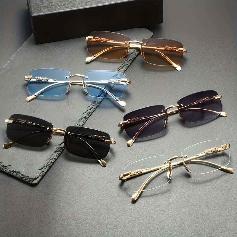 Men'S Fashion Rimless Glasses - แว่นกันแดดแฟชั่นไร้กรอบโลหะ ผู้ชาย ผู้หญิง ยอดนิยม แว่นตากันแดดชายหญิง คลาสสิก