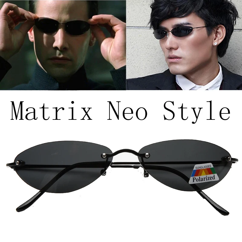 Men'S Fashion Rimless Glasses - แว่นกันแดดโพลาไรซ์ Ultralight รุ่น The Matrix Neo