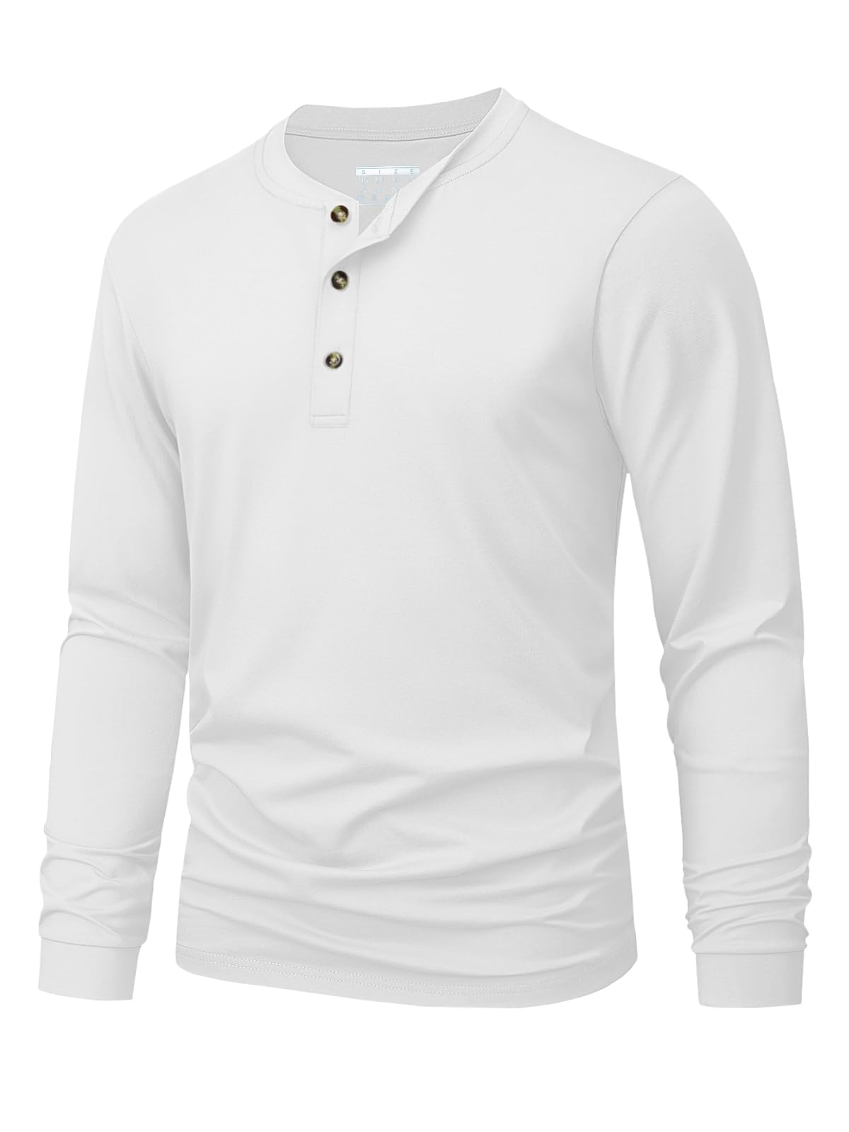 Men'S Fashion Outfits - เสื้อยืดเฮนลีย์ผู้ชาย สีพื้นเรียบง่าย พิมพ์ลาย แขนยาว แฟชั่นอเนกประสงค์ ทรงหลวม