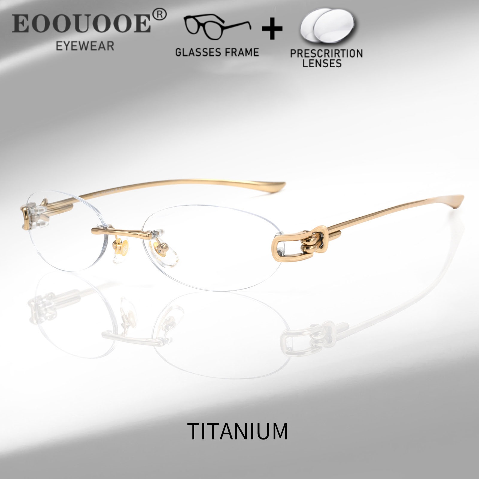 Men'S Fashion Rimless Glasses - แว่นตาแฟชั่นดีไซน์ใหม่สำหรับชายหญิง ทรงไร้กรอบ ขาแว่นแบบเกลียว ประกอบด้วยเลนส์สายตาสั้น MR-8 รุ่น