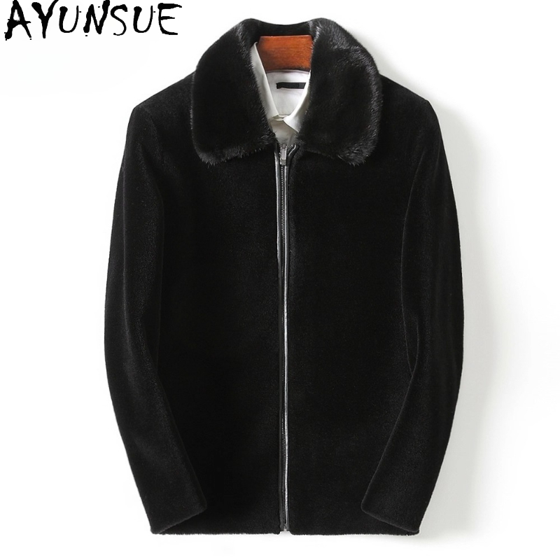 AYUNSUE เสื้อโค้ทขนสัตว์ 100%  - Men'S Fashion Zipper Jacket บทวิจารณ์และราคา