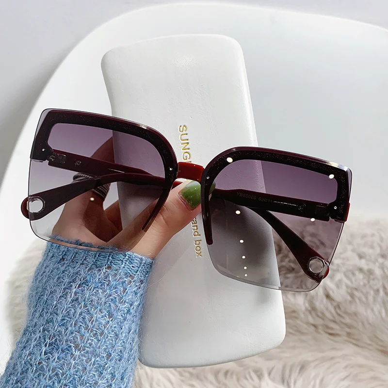 แว่นกันแดดทรงใหญ่สำหรับชายหญิง - Men'S Fashion Rimless Glasses บทวิจารณ์และราคา