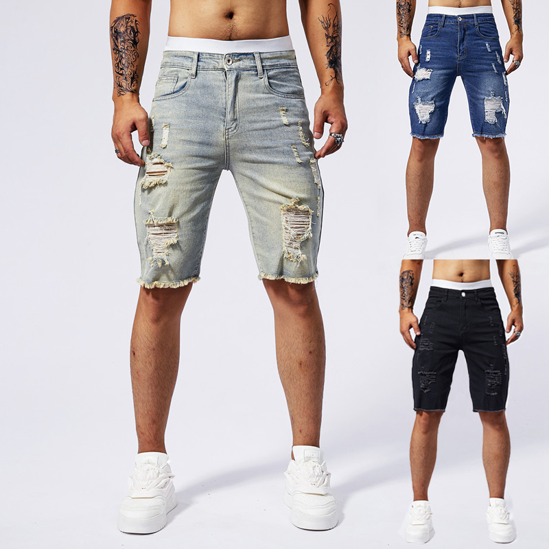2025 ฤดูร้อนใหม่ผู้ชาย Ripped  - Men'S Fashion Pants 2025 บทวิจารณ์และราคา