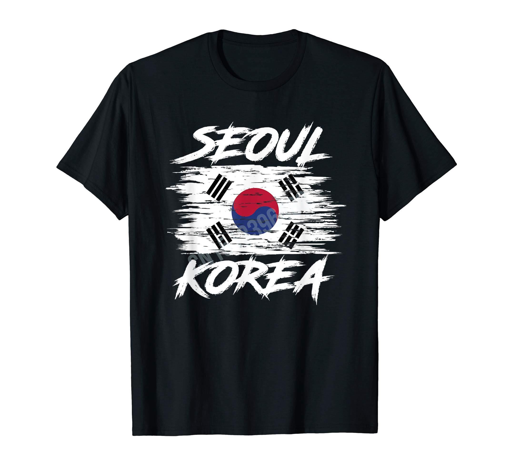 เสื้อยืดคอกลมลายธงเกาหลีย้อนยุ - Men'S Fashion Korea บทวิจารณ์และราคา