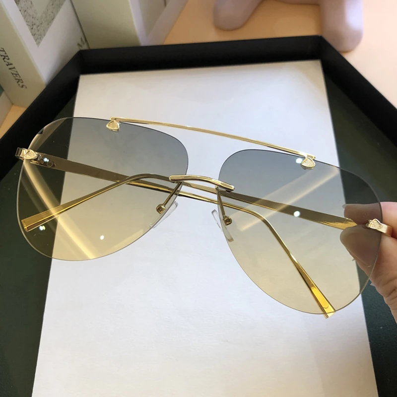 แว่นกันแดดทรงนักบินวินเทจไร้กร - Men'S Fashion Rimless Glasses บทวิจารณ์และราคา