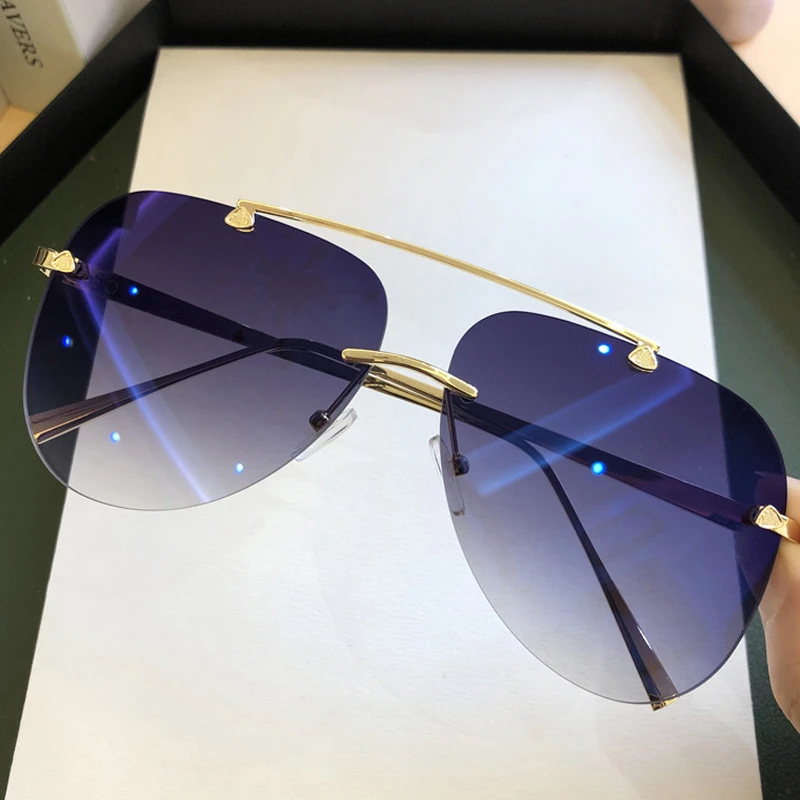 แว่นกันแดดทรงนักบินวินเทจไร้กร - Men'S Fashion Rimless Glasses บทวิจารณ์และราคา