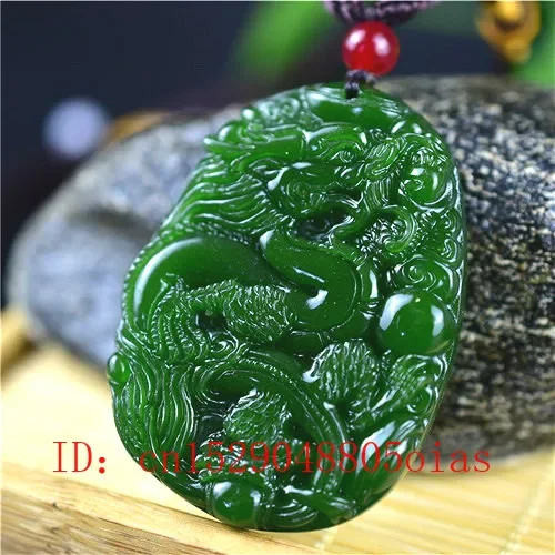ธรรมชาติสีเขียวจีนหยกมังกรจี้ส - Men'S Fashion Jewelry บทวิจารณ์และราคา