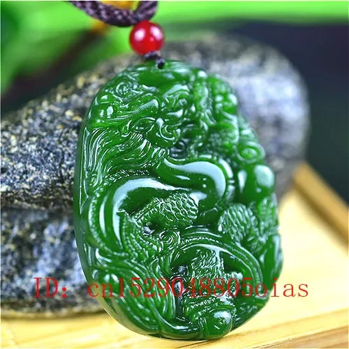 ธรรมชาติสีเขียวจีนหยกมังกรจี้ส - Men'S Fashion Jewelry บทวิจารณ์และราคา