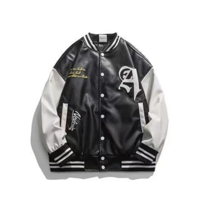 เสื้อแจ็คเก็ตเบสบอลหนัง PU สไต - Bomber Jacket Men บทวิจารณ์และราคา