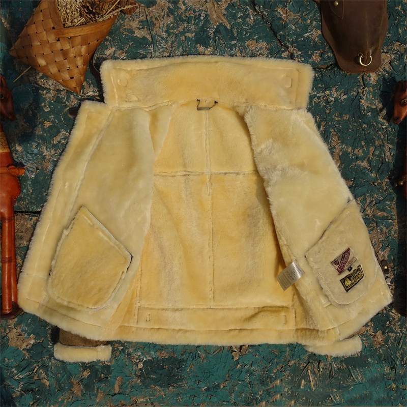 สีน้ําตาลอ่อนฤดูหนาว Shearling - Bomber Jacket Men บทวิจารณ์และราคา