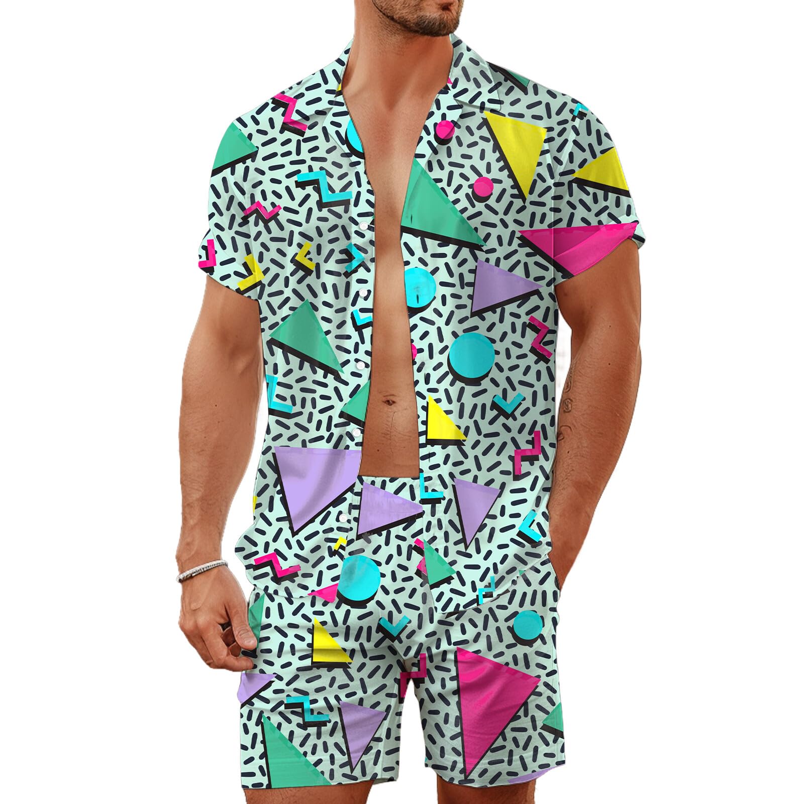 ชุดเสื้อเชิ้ตผู้ชายลายพิมพ์สาม - Men'S Fashion Outfits บทวิจารณ์และราคา
