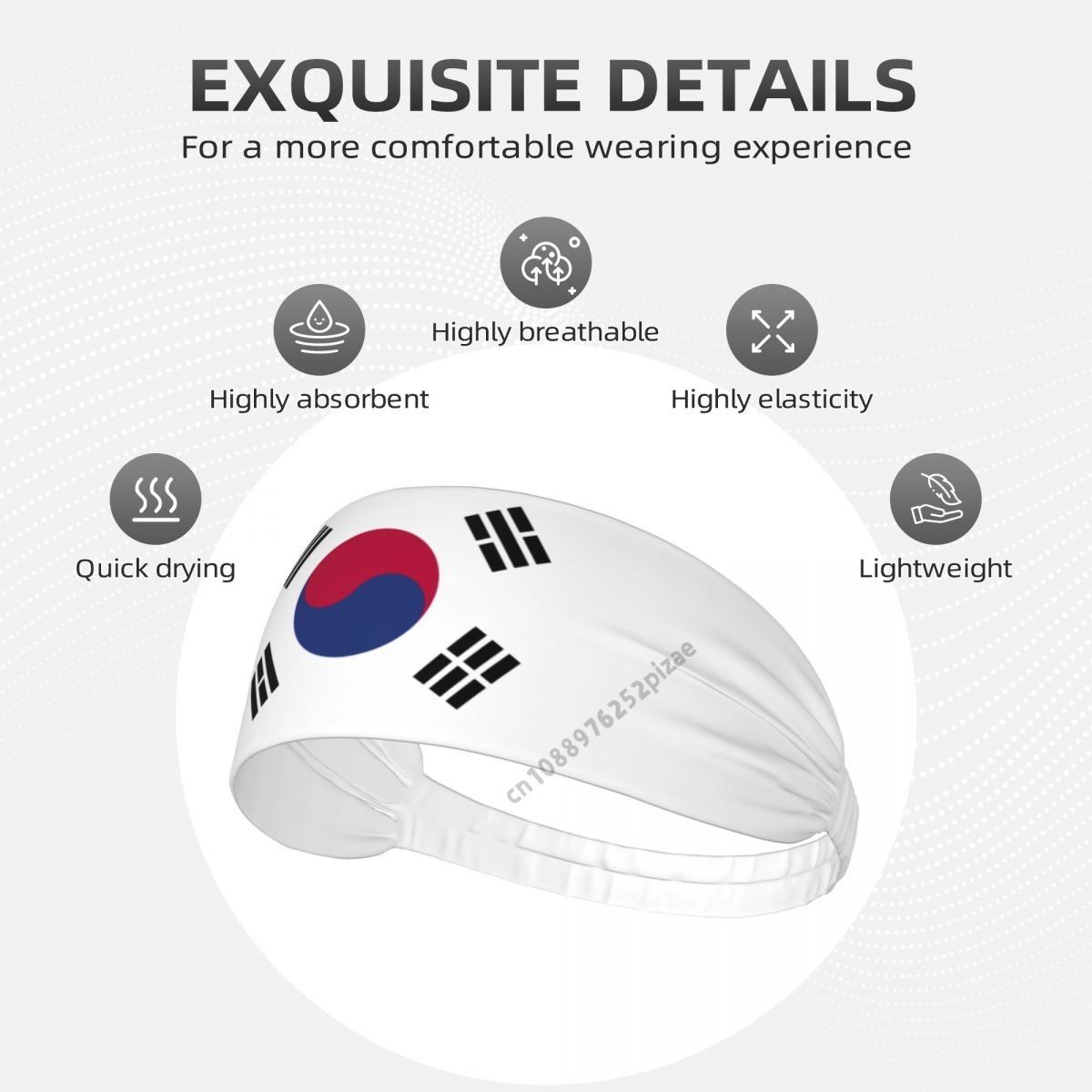 ที่คาดผมยางยืดแบบกว้างลายธงชาต - Men'S Fashion Korea บทวิจารณ์และราคา