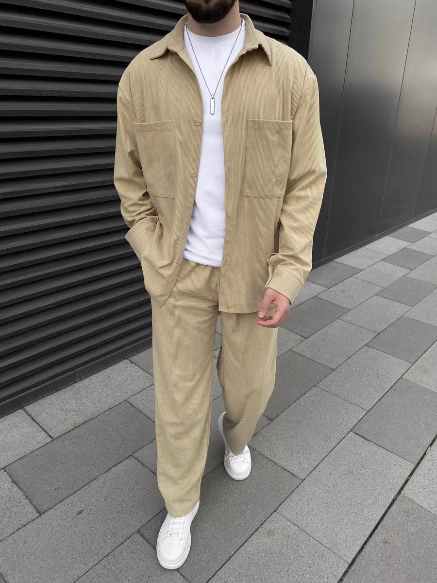 ชุดเซ็ตสองชิ้นผ้าลูกฟูกสำหรับผ - Men'S Fashion Outfits บทวิจารณ์และราคา