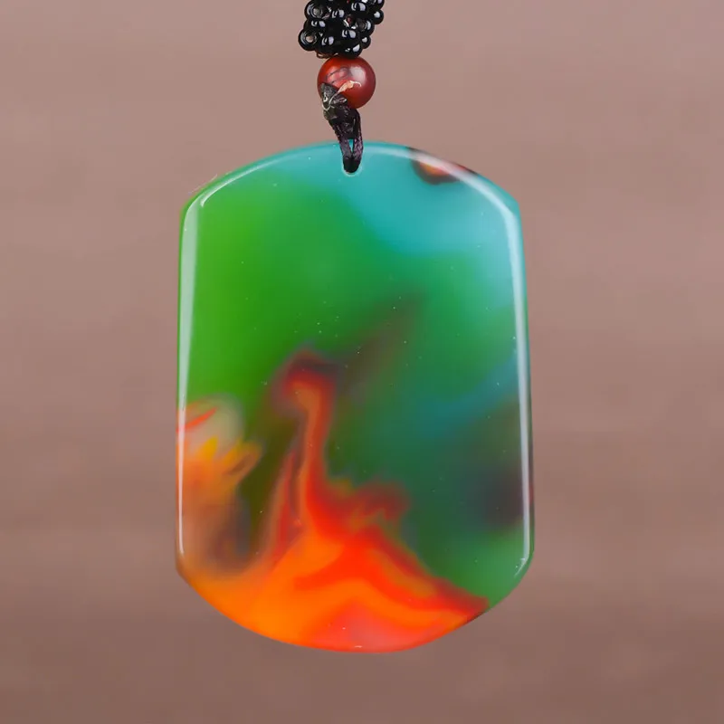 จีนธรรมชาติสีหยกหยกจี้สร้อยคอแ - Men'S Fashion Jewelry บทวิจารณ์และราคา