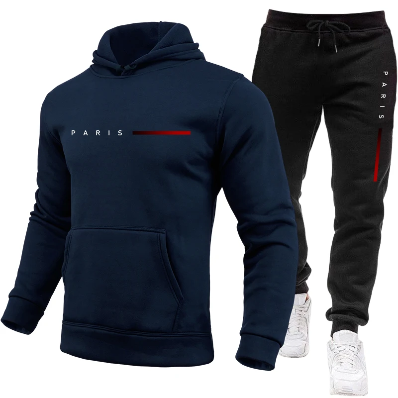 ชุดเสื้อฮู้ดและกางเกงวอร์มสำหร - Paris Fashion Men บทวิจารณ์และราคา