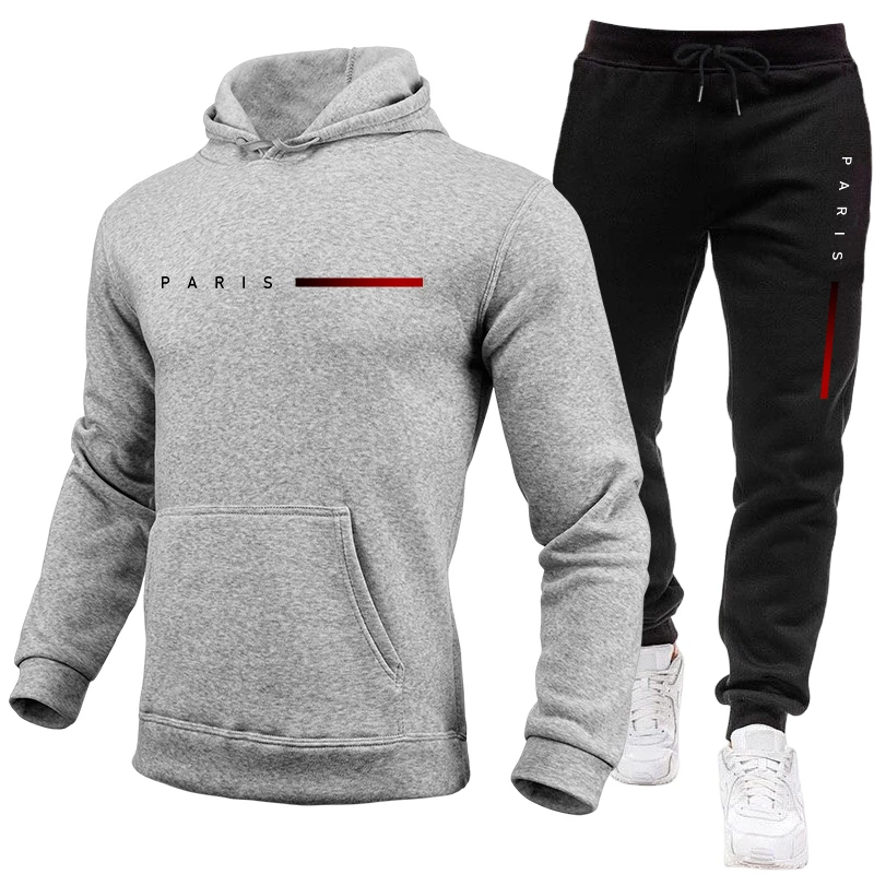 ชุดเสื้อฮู้ดและกางเกงวอร์มสำหร - Paris Fashion Men บทวิจารณ์และราคา