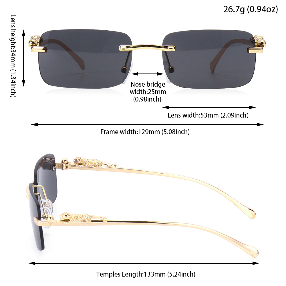 Retro แฟชั่นสี่เหลี่ยมผืนผ้า K - Men'S Fashion Rimless Glasses บทวิจารณ์และราคา