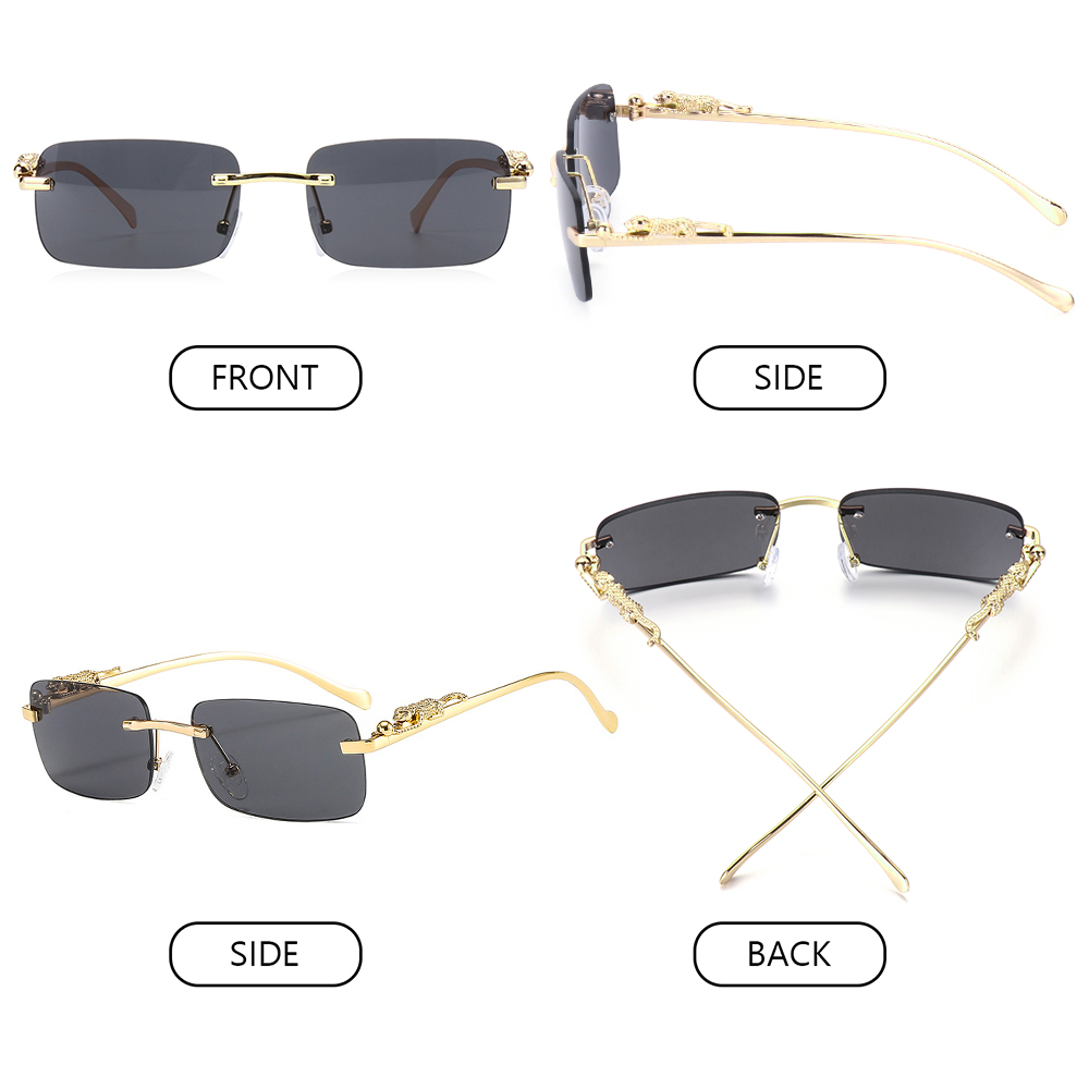 Retro แฟชั่นสี่เหลี่ยมผืนผ้า K - Men'S Fashion Rimless Glasses บทวิจารณ์และราคา
