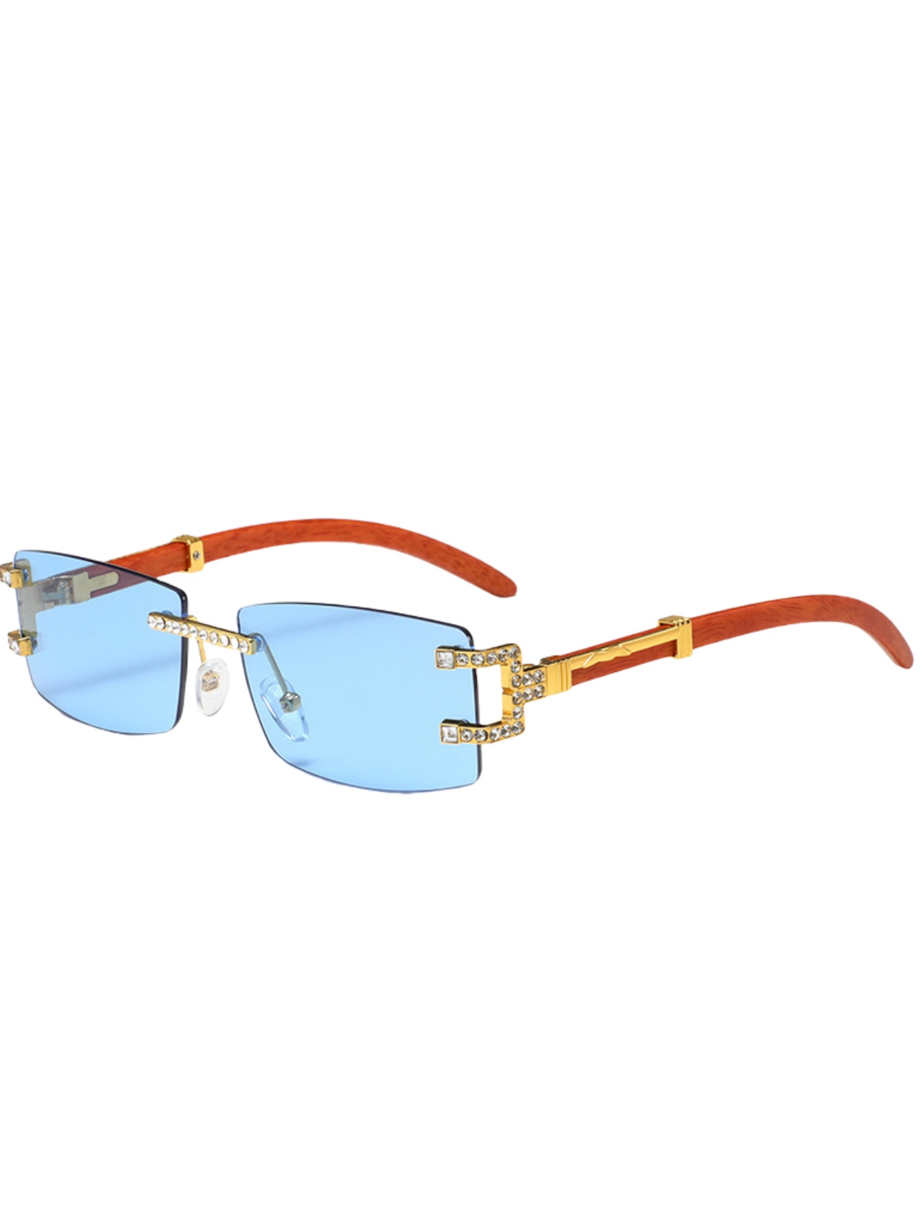 แว่นกันแดดแฟชั่นขาไม้ย้อนยุคเท - Men'S Fashion Rimless Glasses บทวิจารณ์และราคา