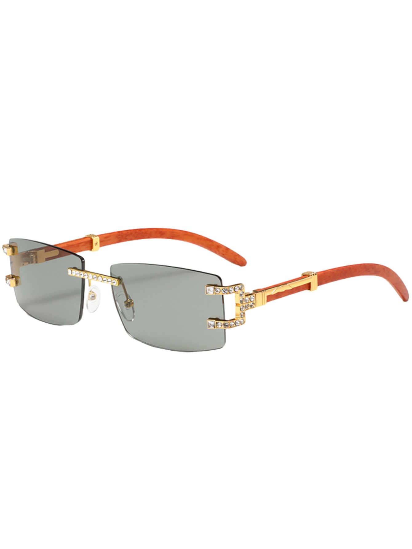 แว่นกันแดดแฟชั่นขาไม้ย้อนยุคเท - Men'S Fashion Rimless Glasses บทวิจารณ์และราคา