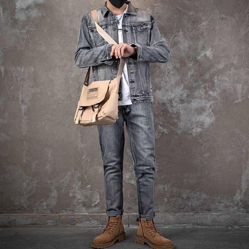ชุดเสื้อแจ็คเก็ตยีนส์ลำลองสำหร - Men'S Fashion Zipper Jacket บทวิจารณ์และราคา