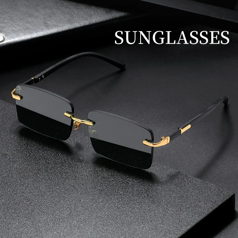 แฟชั่นแว่นตากันแดดทรงสี่เหลี่ย - Men'S Fashion Rimless Glasses บทวิจารณ์และราคา