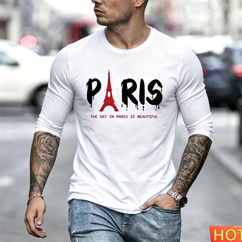 เสื้อยืดแขนยาวผู้ชายสไตล์ฤดูใบ - Men'S Fashion Y2K บทวิจารณ์และราคา