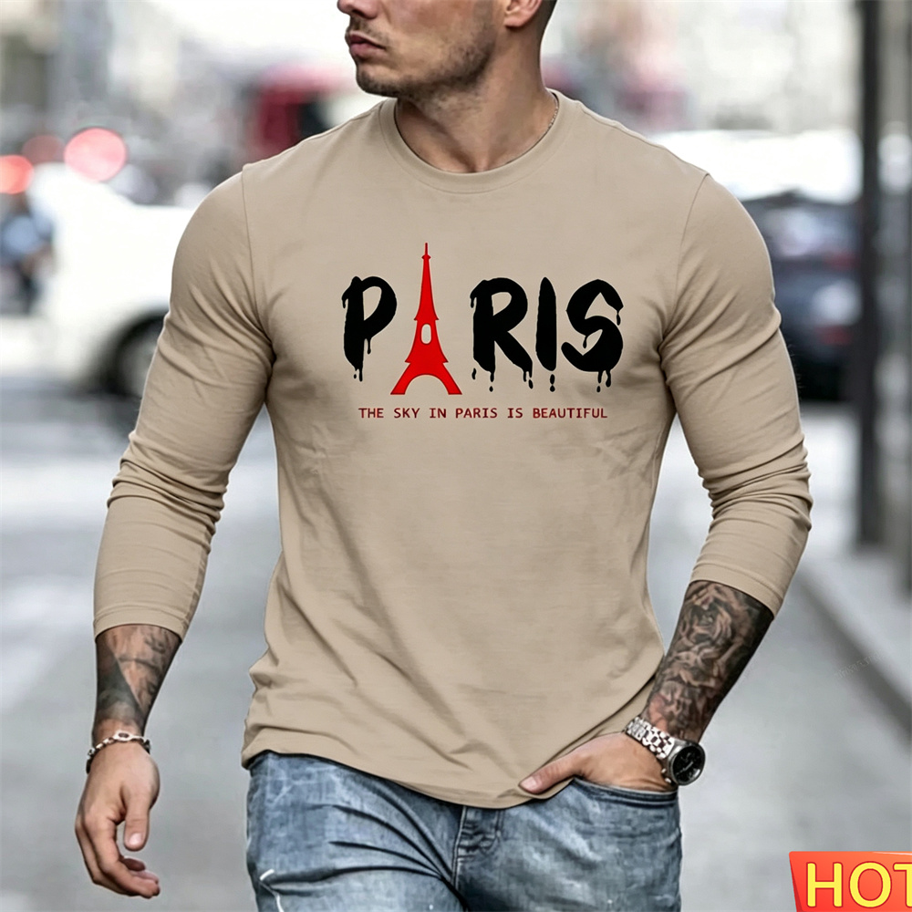 เสื้อยืดแขนยาวผู้ชายสไตล์ฤดูใบ - Men'S Fashion Y2K บทวิจารณ์และราคา
