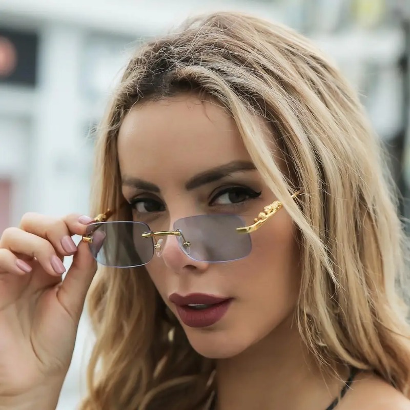 แว่นกันแดดทรงสี่เหลี่ยมไร้กรอบ - Men'S Fashion Rimless Glasses บทวิจารณ์และราคา